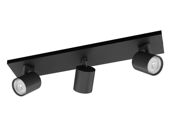Philips Runner-spotlys til tak/vegg, 3 stk., Overflateegnet, GU10, 3 ampuller, LED, 220-240 V, Sort Sort