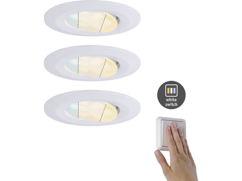 Paulmann 92999, Nedtryckbar spotlight, 1 lampor, LED, 5,5 W, 6500 K, Vit