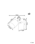 Miniatyrbillede 3 af 7: Spotlys Væglamper sølv metal sæt med 2 ø 5 cm justerbar svingarm cylinderformet skærm spotlight design stue indretning