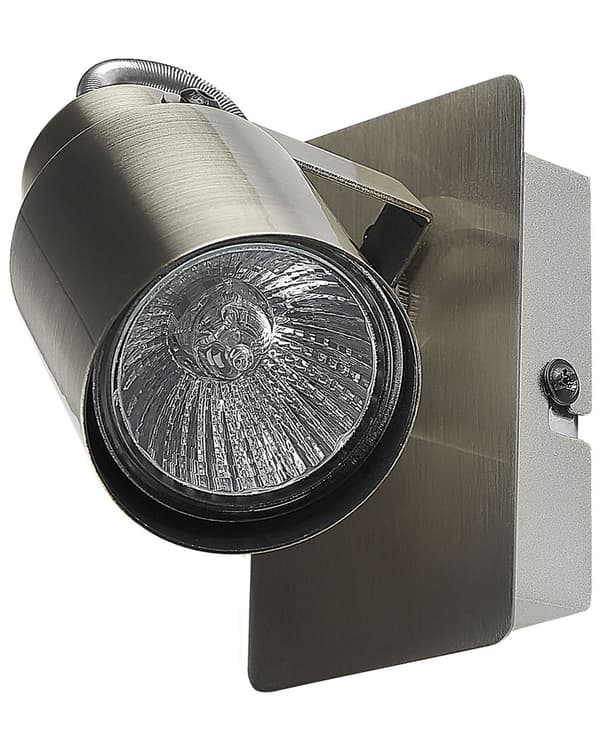 Spotlys Væglamper sølv metal sæt med 2 ø 5 cm justerbar svingarm cylinderformet skærm spotlight design stue indretning