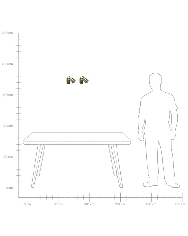 Set med 2 vägglampor Mässing Metall Konformad Spotlight Design