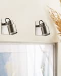 Miniatyrbild 4 av 7: Set med 2 vägglampor Silver Metall Konformad Spotlight Design