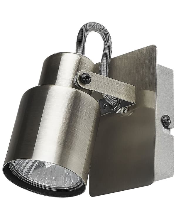 Set med 2 vägglampor Silver Metall Konformad Spotlight Design