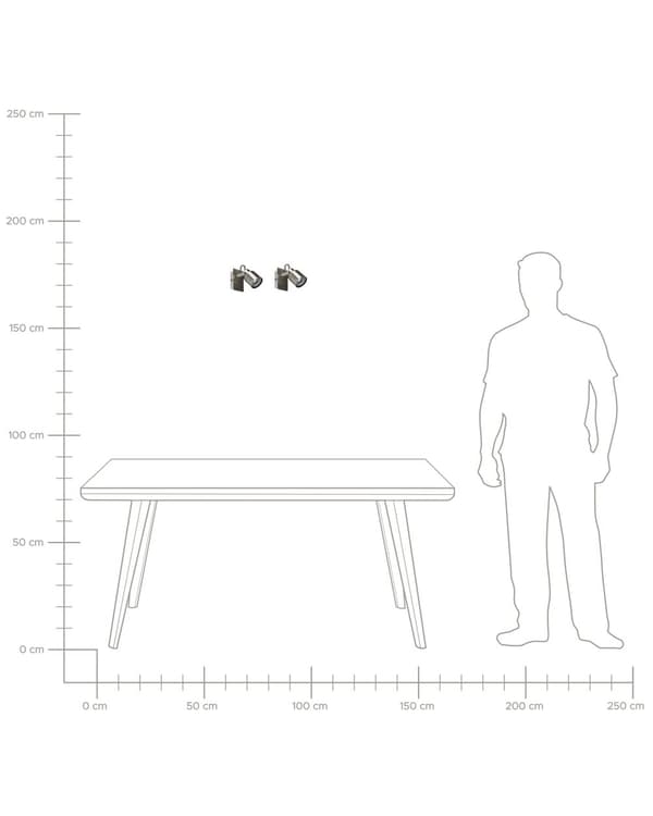 Set med 2 vägglampor Silver Metall Konformad Spotlight Design