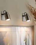 Miniatyrbild 2 av 7: Set med 2 vägglampor Silver Metall Konformad Spotlight Design