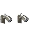 Miniatyrbild 1 av 7: Set med 2 vägglampor Silver Metall Konformad Spotlight Design