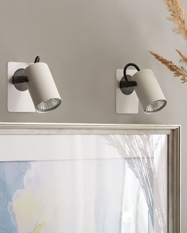 Sæt med 2 væglamper Hvid Metal Justerbar Arm Industrial
