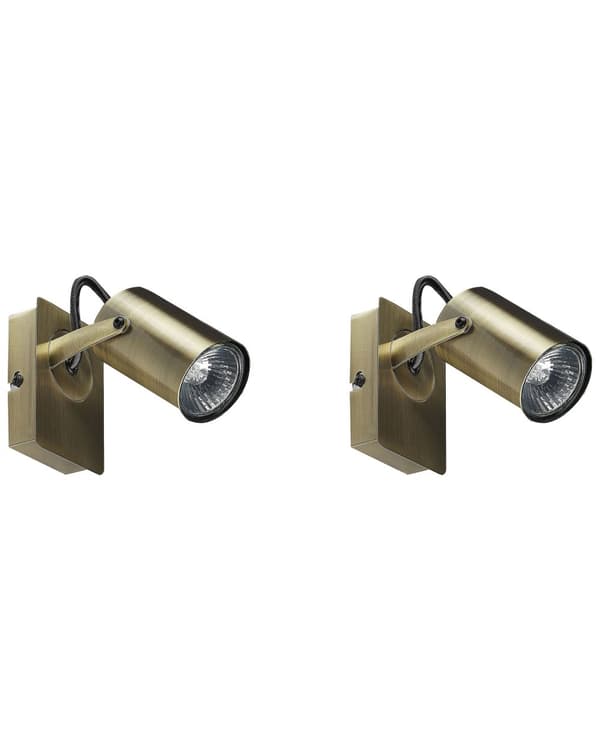 Sæt med 2 væglamper Messing Metal Justerbar Arm Industrial