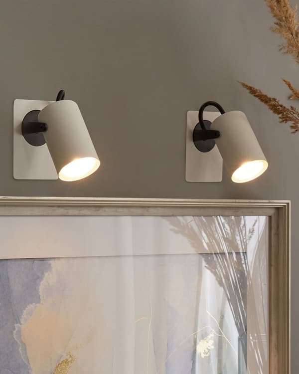 Seinävalaisin valkoinen 7 x 10 x 15 cm metalli 2 kpl säädettävä moderni max 50W