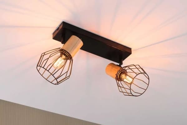 Paulmann taklampe Lanka taklampe maks. 2x20W E14 230V sort/tre
