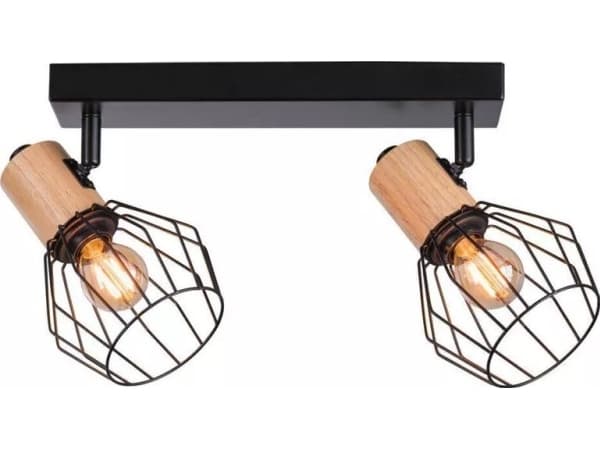Paulmann taklampe Lanka taklampe maks. 2x20W E14 230V sort/tre