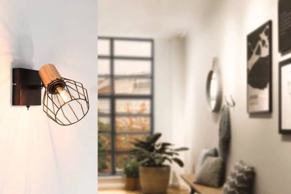 Paulmann vegglampe Lanka vegglampe maks. 1x20W E14 230V sort/tre