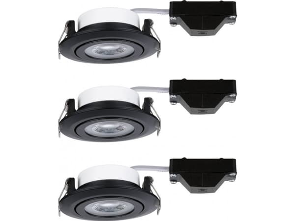 Paulmann 93367, Overflateegnet, Ikke-utskiftbare pærer, 1 ampuller, LED, 3000 K, Sort