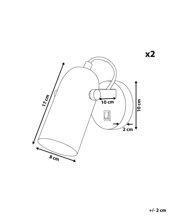 Væglampe Sort Metal 17 cm Spotlight Skærm Justerbar Industrielt Design