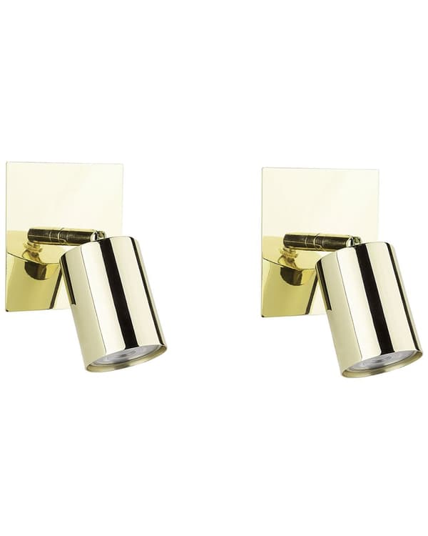 Sett med 2 vegglamper Gull Metall Justerbart lys Glam Minimalistisk design Soveromsbelysning