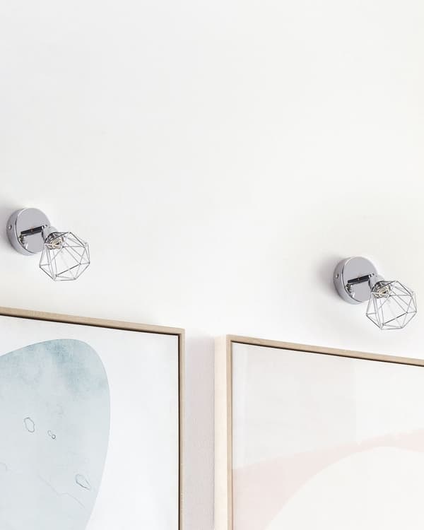 Vegglampe Sølv Metall Burskjerm Justerbar Moderne Industriell
