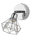 Miniatyrbilde 5 av 7: Vegglampe Sølv Metall Burskjerm Justerbar Moderne Industriell
