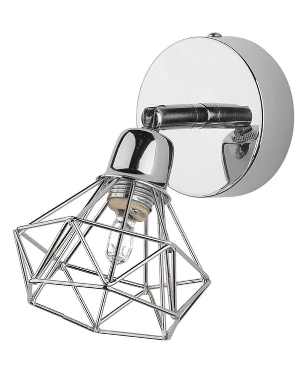 Vegglampe Sølv Metall Burskjerm Justerbar Moderne Industriell
