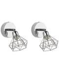 Miniatyrbilde 1 av 7: Vegglampe Sølv Metall Burskjerm Justerbar Moderne Industriell