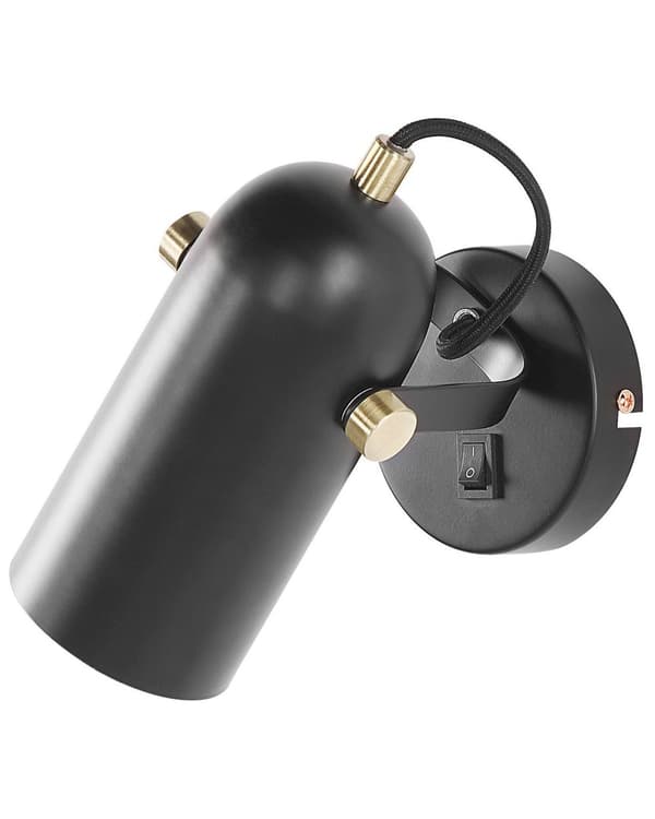 Vegglampe Svart Metall 17 cm Spotlight Skjerm Justerbar Industriell Hjemmekontor
