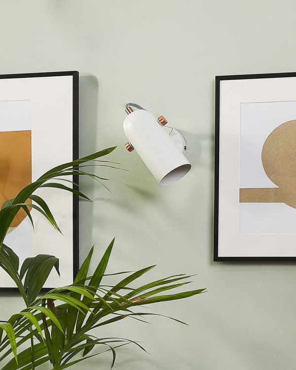 Vegglampe Hvit Metall 17 cm Spotlight Justerbar Industriell Hjemmekontor