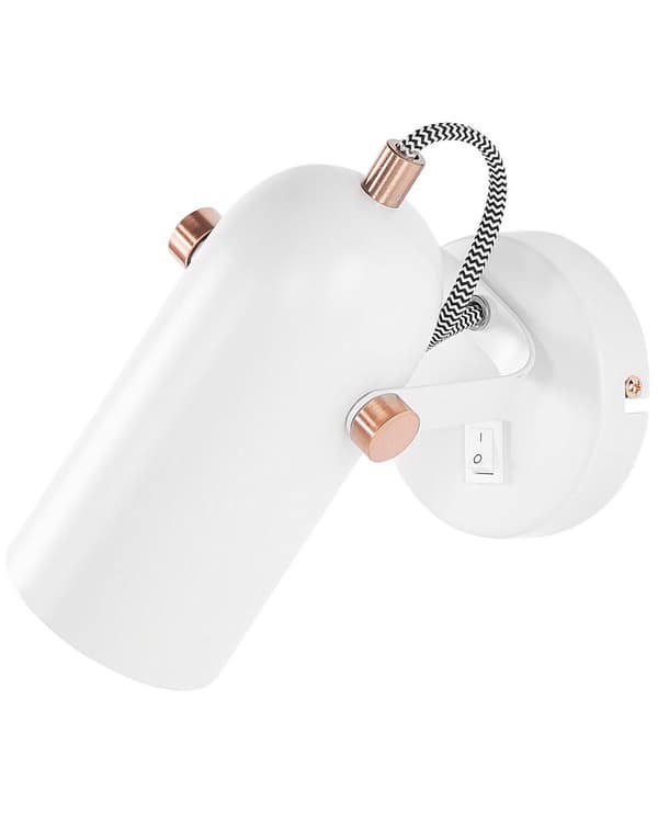 Vegglampe Hvit Metall 17 cm Spotlight Justerbar Industriell Hjemmekontor