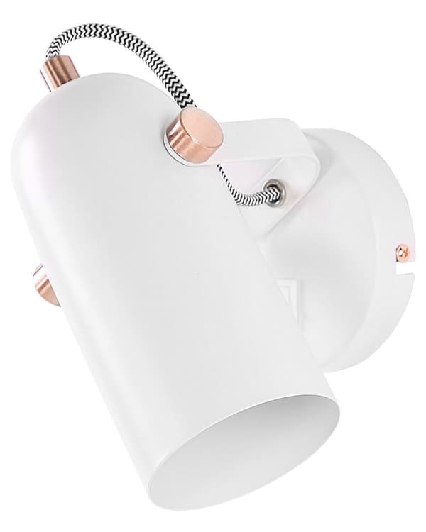 Vegglampe Hvit Metall 17 cm Spotlight Justerbar Industriell Hjemmekontor