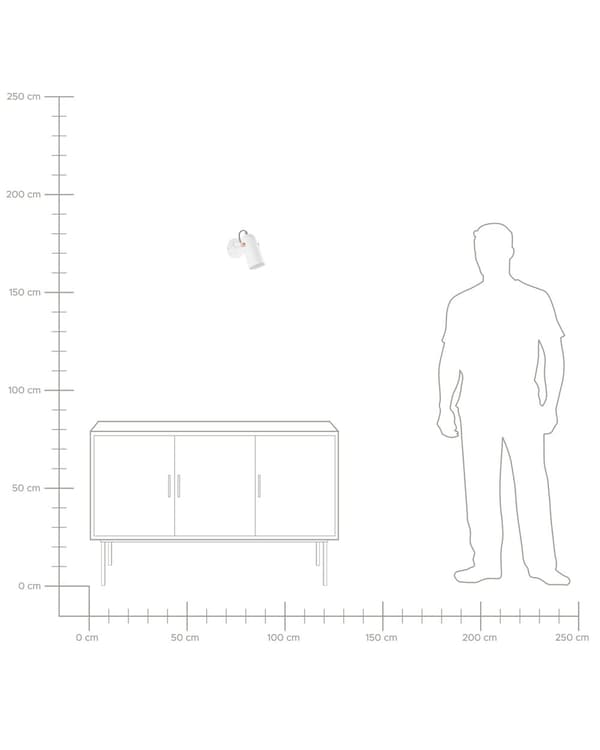 Vegglampe Hvit Metall 17 cm Spotlight Justerbar Industriell Hjemmekontor