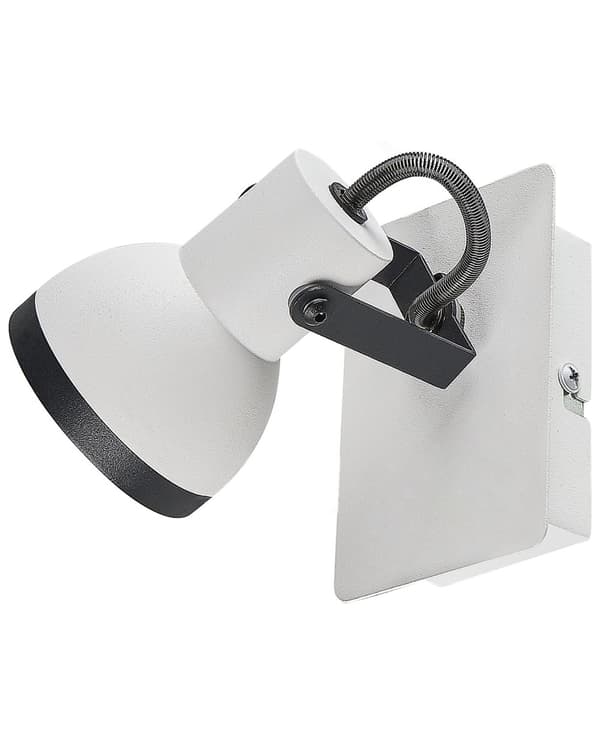 Sett med 2 vegglamper Svart Hvit Metall Spotlight 1 lys Justerbar svingarm Moderne