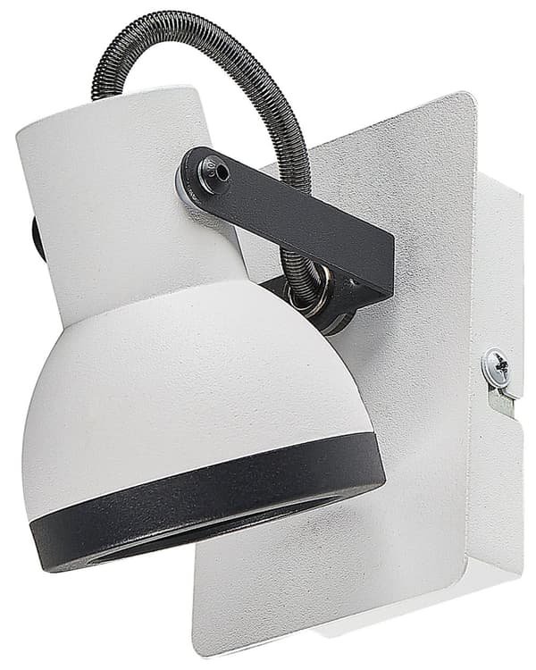 Sett med 2 vegglamper Svart Hvit Metall Spotlight 1 lys Justerbar svingarm Moderne