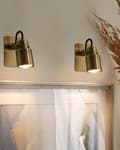 Miniatyrbilde 2 av 7: Sett med 2 vegglamper Messing Metall ø 50 cm Svingarm Kjegleformet Spotlys Moderne