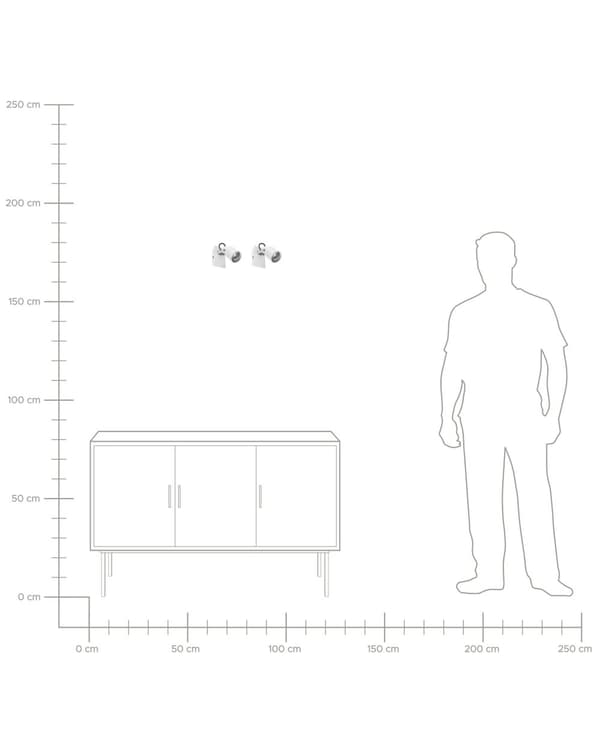 Sett med 2 vegglamper Hvit Metall ø 50 cm Svingarm Kjegleformet Spotlys Moderne