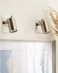 Miniatyrbilde 4 av 7: Sett med 2 Vegglamper Sølv Metall Justerbar Arm Industriell Stil Stue Moderne