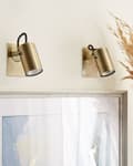 Miniatyrbilde 4 av 7: Sett med 2 Vegglamper Messing Metall Justerbar Arm Industriell Moderne Design