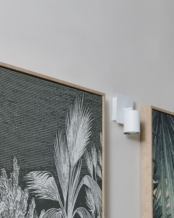 Sett med 2 vegglamper Hvit Metall Justerbar skjerm Glam Minimalistisk design Soveromsbelysning