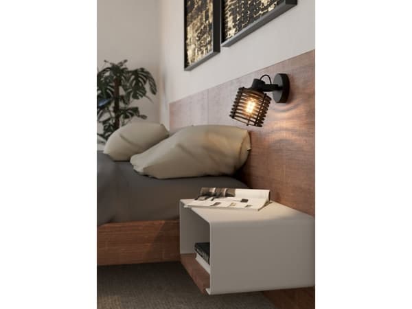 EGLO SEGOVIA VÆG/LOFT E27 SORT/NATUR