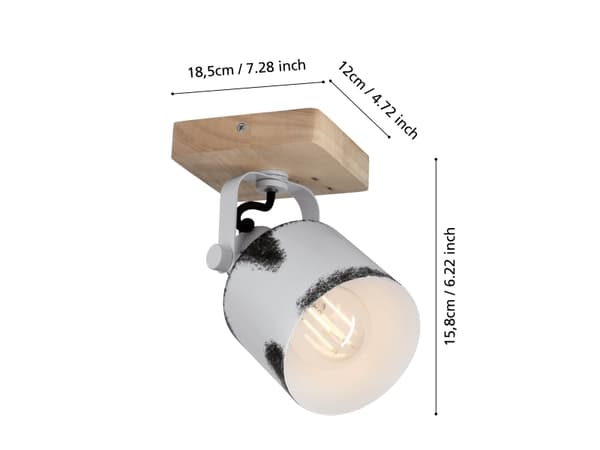 EGLO KILBURN VÄGG/TAK E27 NATUR/VIT-NATUR