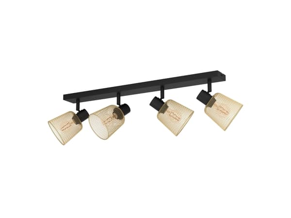 EGLO COSLADA spotskinne i sort og messing, 4L