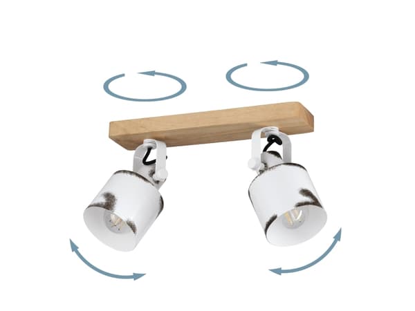 EGLO KILBURN SPOTSKINNE 2XE27 NATUR/HVID-NATUR FSC