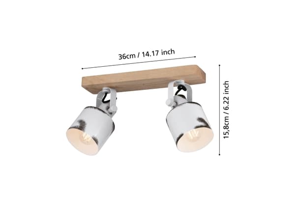 EGLO KILBURN SPOTSKINNE 2XE27 NATUR/HVID-NATUR FSC