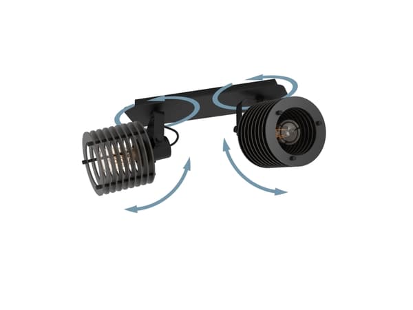 EGLO SEGOVIA SPOTSKINNE 2XE27 SORT/NATUR