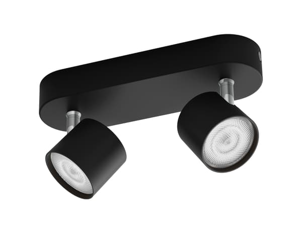 Philips Star-spotlys til tak/vegg, 2 stk., Overflateegnet, LED, 2700 K, 1000 lm, 220-240 V, Sort