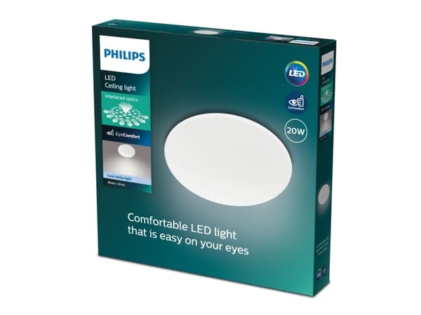 Philips CL200 - Vegg/taklampe - LED - 20 W - kjølilg hvitt lys - 4000 K - hvit