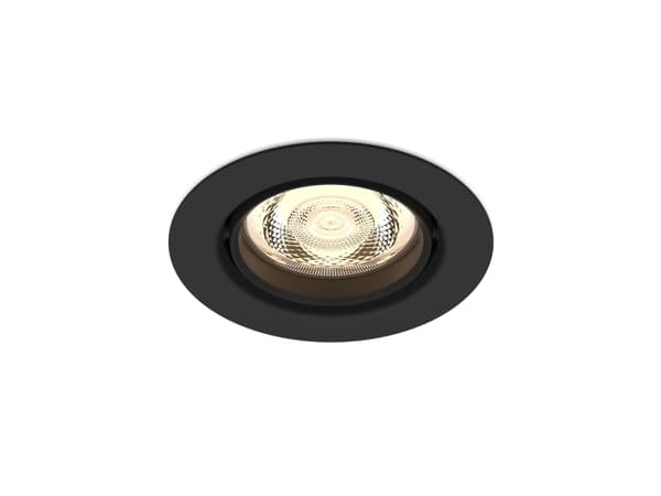 Philips Funksjonell Innfelt Planet-lampe, Innsunket spotlight, Ikke-utskiftbare pærer, LED, 2700 K, 500 lm, Sort Sort