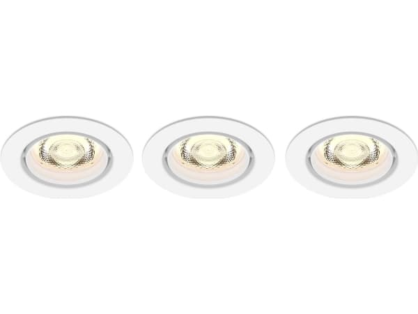 Philips Funktionell Planet infälld lampa, Nedtryckbar spotlight, Glödlampan/-lamporna kan inte bytas ut, LED, 2700 K, 500 LM, Vit