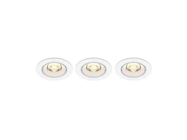 Philips Funksjonell Innfelt Planet-lampe, Innsunket spotlight, Ikke-utskiftbare pærer, LED, 2700 K, 500 lm, Hvit Hvit