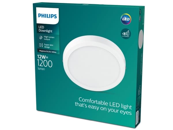 Philips Funktionell Magneos taklampa 12 W 210 mm, Utanpåliggande spotlight, Glödlampan/-lamporna kan inte bytas ut, LED, 2700 K, 1200 LM, Vit
