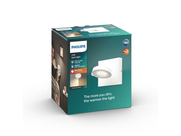 Philips WarmGlow LED Clockwork tak-/väggspotlight, Utanpåliggande spotlight, Glödlampan/-lamporna kan inte bytas ut, 1 lampor, LED, 4,5 W, 2700 K