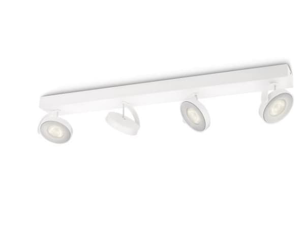 Philips WarmGlow LED Clockwork-spotlys til tak/vegg, 4 stk., Overflateegnet, Ikke-utskiftbare pærer, 4 ampuller, LED, 18 W, 2700 K Hvit