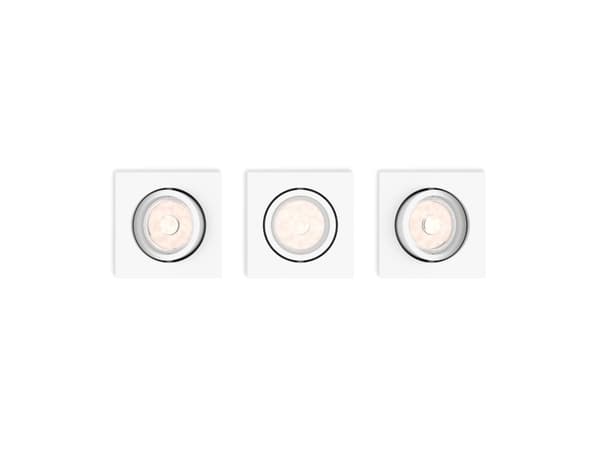 Philips myLiving Infälld spot, Nedtryckbar spotlight, GU10, 3 lampor, LED, 220-240 V, Vit